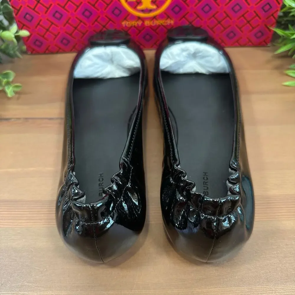 Tory Burch Minnie‎ Travel Patent Leather Ballet Flats Size 5.5